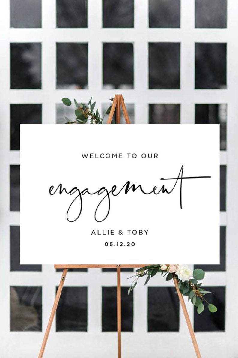 Welcome to our engagement sign minimalist sign wedding welcome board