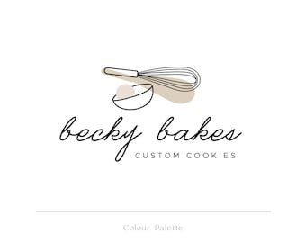 Premade Logo Design Template, Custom Bakery Small Business Logo Design, Simple Minimal Cookies and cakes Logo Design, Kids Business Branding