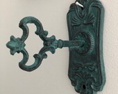 Coat Hook, Wall Hook, Towel Holder, Curtain Tie Back - Cast Iron Key Wall Hook - Farmhouse, French Country Vintage Wall Decor