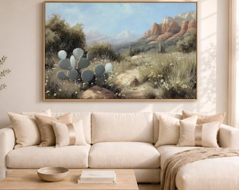 Art mural Sedona Arizona - Impression sur toile style peinture à l'huile | Très grande oeuvre d'art murale, oeuvre d'art Red Rock