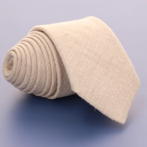 Beige linen men&#39;s tie Wedding Gift High quality hand made An elegant addition to a suit. forSpecial occasion