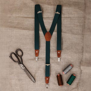 Ciemnozielone szelki UNISEX Idealne na wesele, dla drużbów. Na formalne okazje. Styl vintage. Jako prezent. Na imprezę!