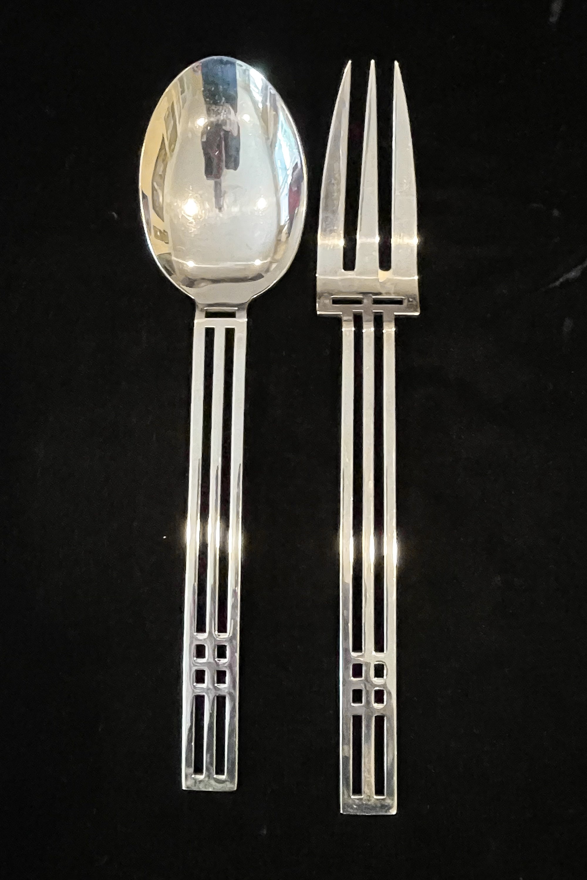 Vintage 80s Patino Wolf Sasaki Windows, Post Modern Flatware