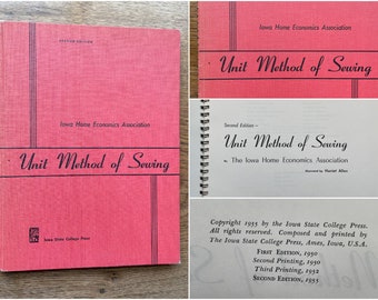 1950s "Unit Method of Sewing" 2nd Edition, Vintage Sewing Reference Guide with Images/Illustrations