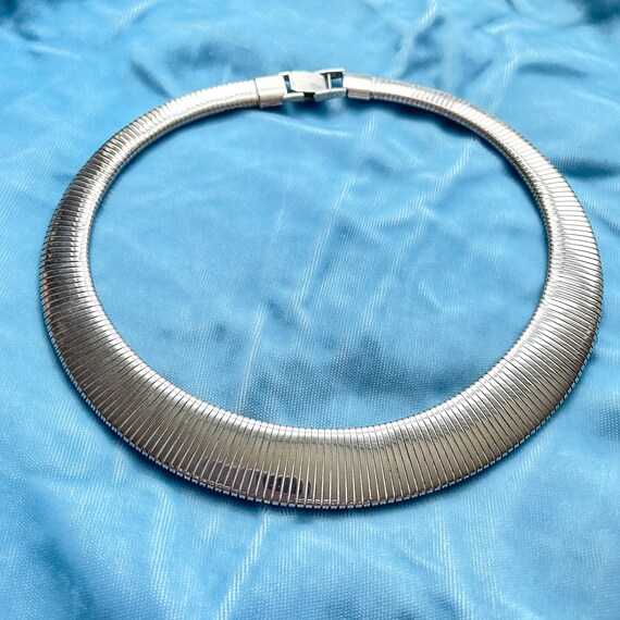 Vintage Silver Coiled Modernist Necklace, Minimal… - image 2