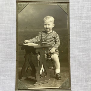 Vintage 1920s/30s Photo Little Boy, Black & White Postcard Photo, Scrapbook Craft Prop Display Study