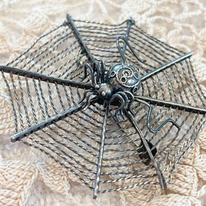 Vintage 925 Sterling Spider Brooch, Victorian Goth Chinese Antique Style MMA Pin