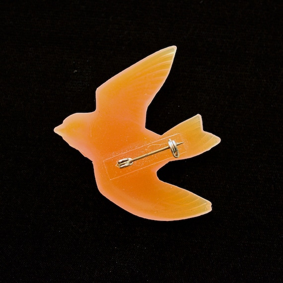 Vintage 70s Art Deco Revival Bird Brooch - image 6