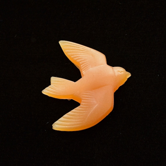 Vintage 70s Art Deco Revival Bird Brooch - image 1