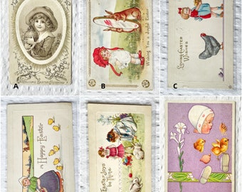 1910 Vintage/Antique Postcard, Easter Greeting Card, Crafting Scrapbooking, Choose Your Card