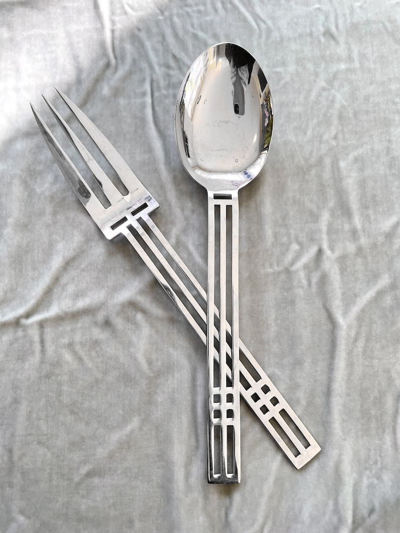 Vintage 80s Patino Wolf Sasaki Windows, Post Modern Flatware Serving ...