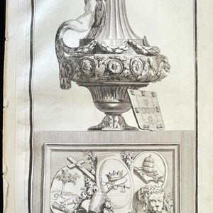 1800s Antique Jean Charles Delafosse Engraved Print &#39;Portugal&#39;, Copper Engraved Print 16 x 11