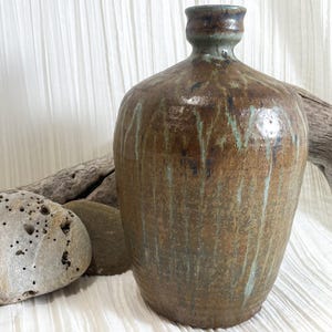 Vintage Stoneware Studio Made Artist Signed Vase, 9 1/2&quot; H