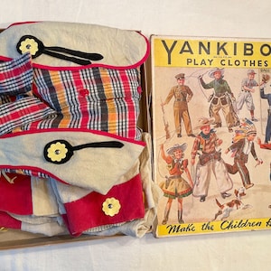 Vintage 50s Yankiboy Children's Play Clothes, Cowboy Outfit Set in Box Size 12