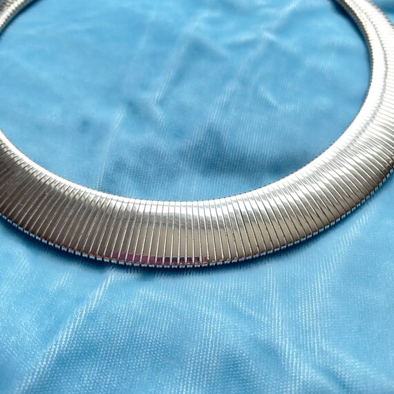 Vintage Silver Coiled Modernist Necklace, Minimal… - image 3
