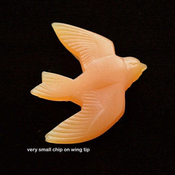 Vintage 70s Art Deco Revival Bird Brooch - image 2