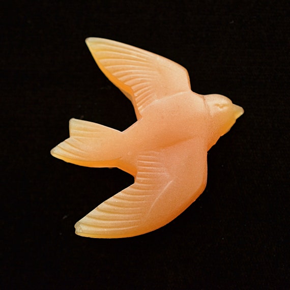 Vintage 70s Art Deco Revival Bird Brooch - image 3