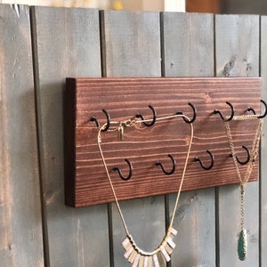 Necklace Display, 9 Hook Necklace Organizer, Necklace Holder, Jewelry Hanger, Jewelry Holder, Organizer, Wife Gift, Girlfriend Gift, Girl image 2