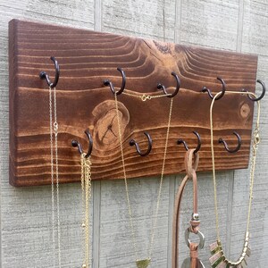 Necklace Display, 9 Hook Necklace Organizer, Necklace Holder, Jewelry Hanger, Jewelry Holder, Organizer, Wife Gift, Girlfriend Gift, Girl image 3