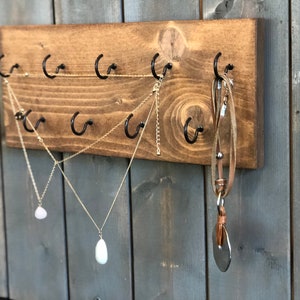 Necklace Display, 9 Hook Necklace Organizer, Necklace Holder, Jewelry Hanger, Jewelry Holder, Organizer, Wife Gift, Girlfriend Gift, Girl image 1