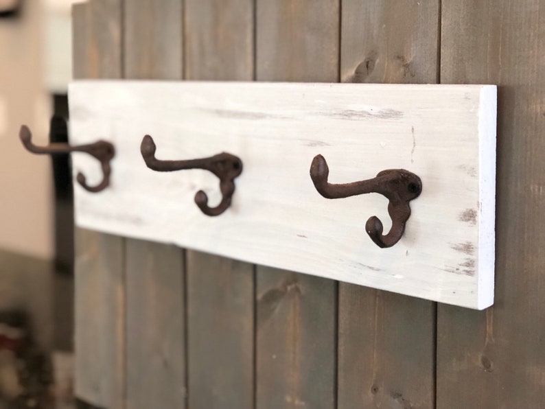 Whitewashed Coat Jacket Purse Scarf Rack Vintage Metal Etsy