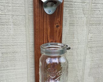 Stainless Steel Bottle Opener, Wall Mounted Bottle Opener, Beer Opener, Groomsman, Dad, Husband, Boyfriend, Gift, Man Cave, Mason Jar