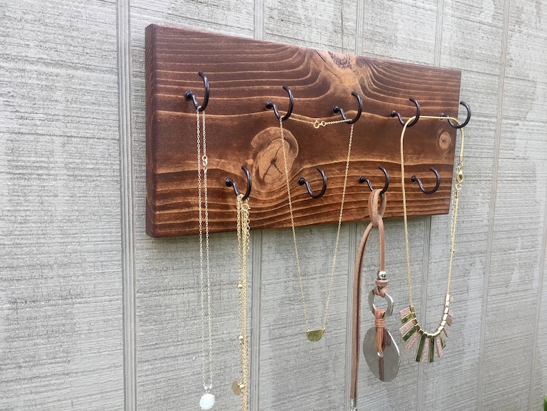 Necklace Display, 9 Hook Necklace Organizer, Necklace Holder, Jewelry Hanger, Jewelry Holder, Organizer, Wife Gift, Girlfriend Gift, Girl image 3