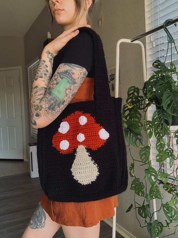 Mushroom Tote Bag Crochet Pattern Hippy Tote Crochet Pattern | Etsy