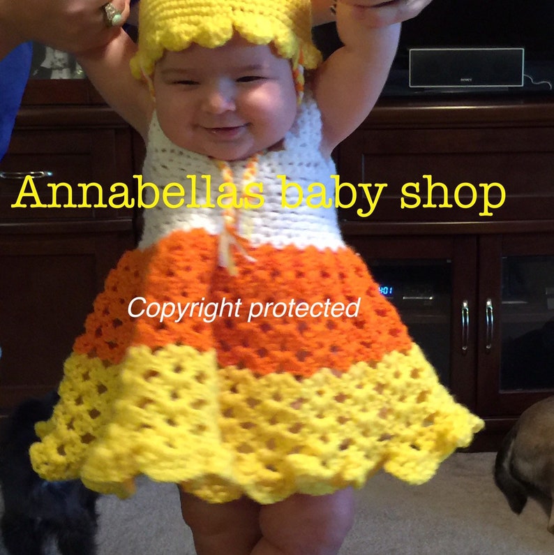 crochet baby candy corn costume pattern