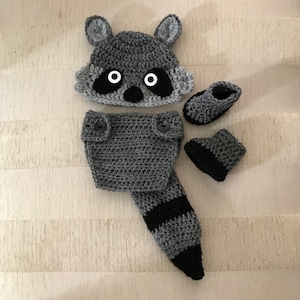 Crochet Raccoon Outfit