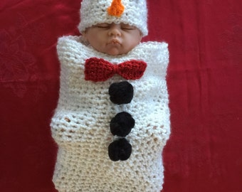Baby Photo prop snowman cocoon