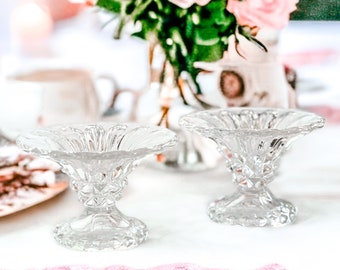 Candle Holder, Vintage Glass, Wedding Decor, Bridal Shower Gift