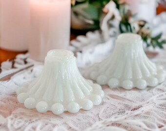 Candle Holder, Milk Glass, Vintage Decor, Bridal Shower Gift, Bride to be Gift