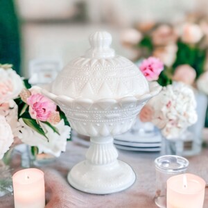 Unique Candle, Milk Glass Candy Dish, Gift For Best Friend