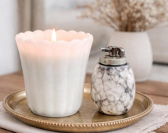 Vintage Marble Table Lighter, Retro Office Decor