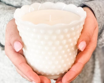 Scented Candle, Soy Candle, Milk Glass Vase, Best Friend Birthday Gifts, Gift for Her