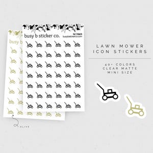 Lawn mower icon planner stickers | I12