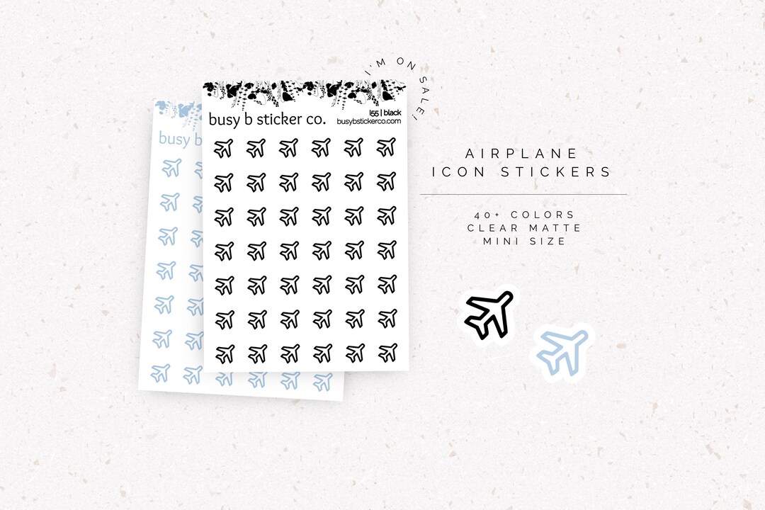 99 CENTS | Airplane Icon Stickers | I055 - Etsy