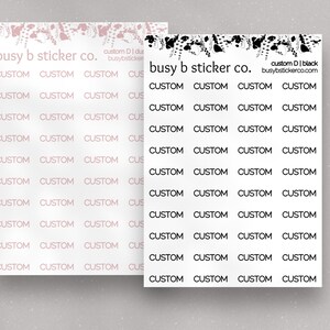 Mini aangepaste tekstplannerstickers | aangepaste D