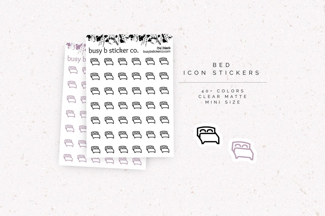 Bed Icon Stickers | I074 - Etsy