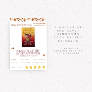 Pegatinas de reseña del libro "Un Caballero de los Siete Reinos" / BC AKOTSKxGRRM