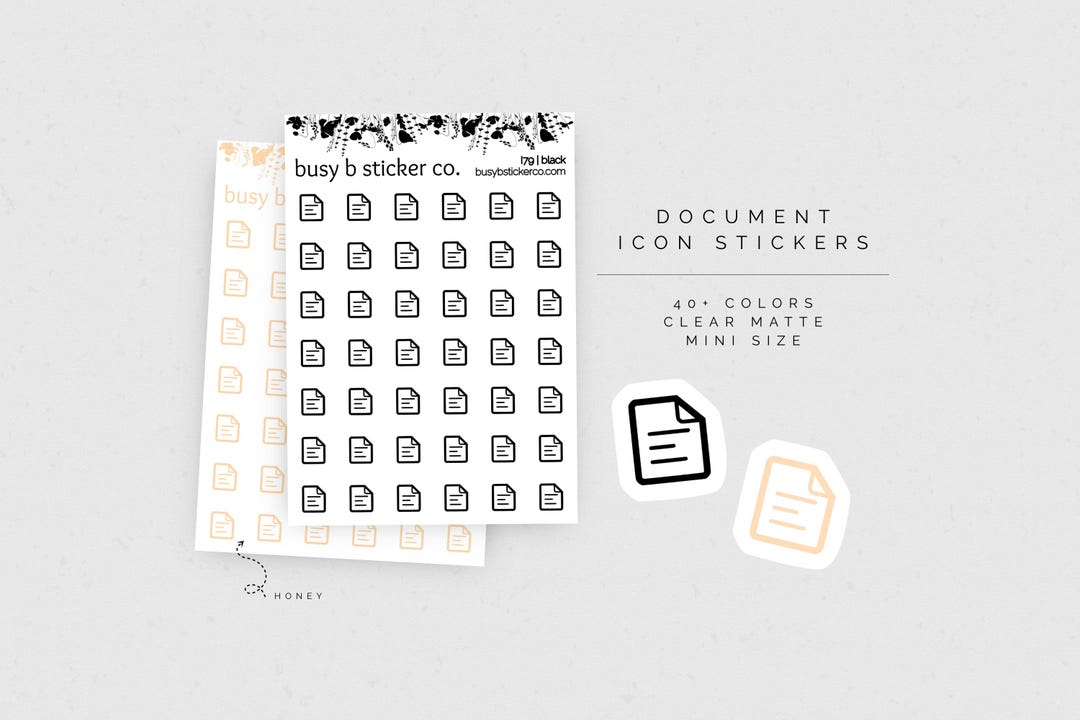 Document Sticker Image Document Icon Planner Stickers | I79 - Etsy