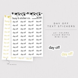 Tekststickers vrije dag | T5A