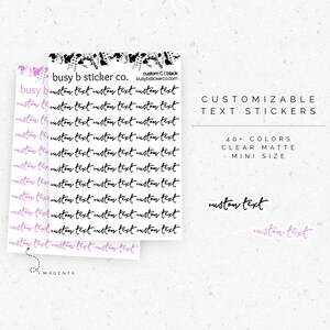Custom text stickers | custom C