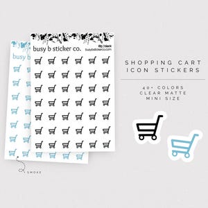 Pegatinas de planificador con icono de carrito de compras / I85