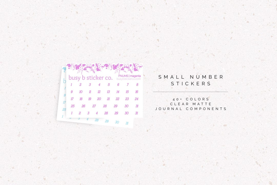 Small Number Stickers Stickers | FSNUM - Etsy