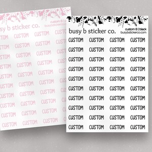 Mini aangepaste tekstplannerstickers | custom B