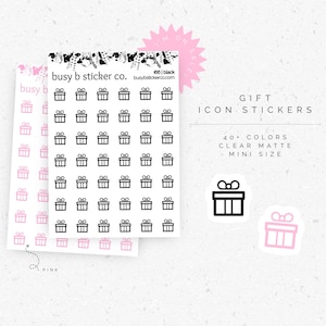 99 CENTAVOS / Pegatinas para planificador con íconos de regalo / I66
