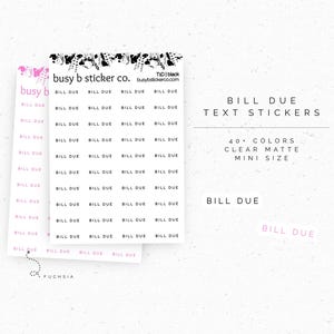 Tekstplannerstickers factuur verschuldigd | T1D