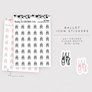 Pegatinas para planificador con iconos de ballet / I44